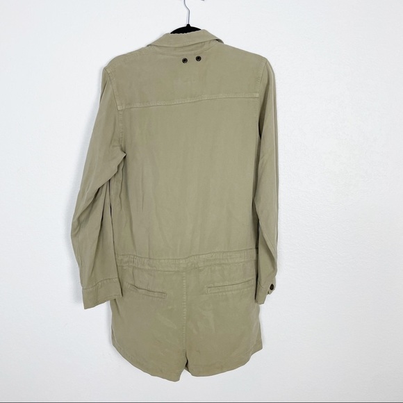 Pam & Gela Patch Pocket Romper Tan Small *FLAW* Drawstring Long Sleeve Revolve - Picture 5 of 12